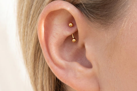 Gold Rook Piercing
