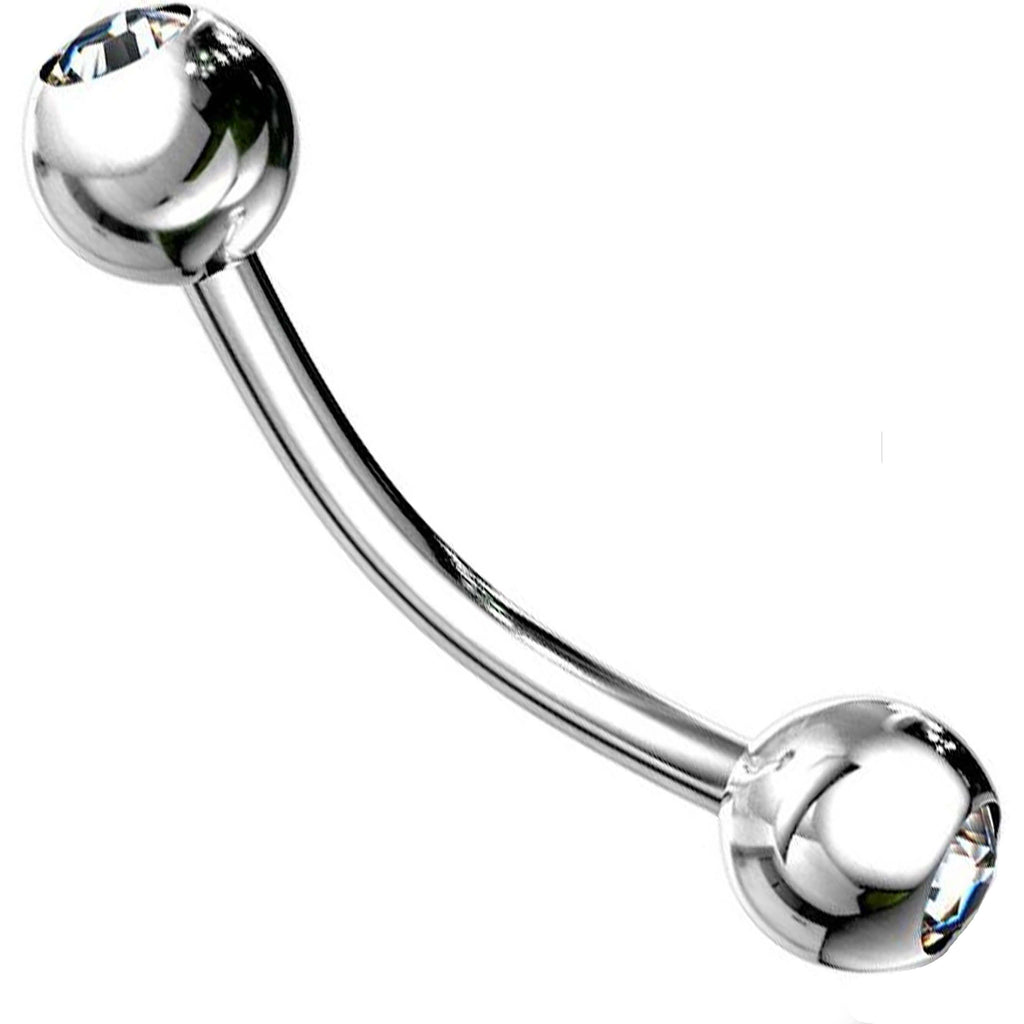 Eyebrow Piercing Ball Silver Zirconia PiercingXXL