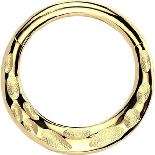 Solid Gold 14 Carat Ring engraved Clicker