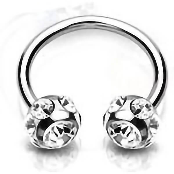 Horseshoe Ball Zirconia PiercingXXL