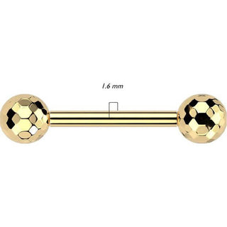 Titanium Barbell multi-faceted ball Push-In