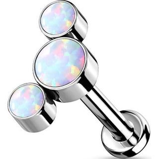 Titanium Labret 3 Opal Silver Push-In