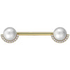 Barbell pearl ball with zirconia