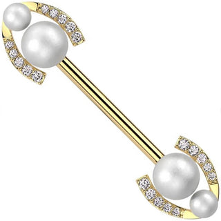 Barbell horseshoe pearls
