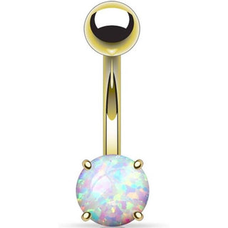 Belly Button Piercing Opal dimple setting
