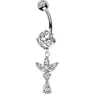 Belly Button Piercing marquise cut dangle zirconia