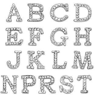Belly Button Piercing Letters dangle Zirconia Silver
