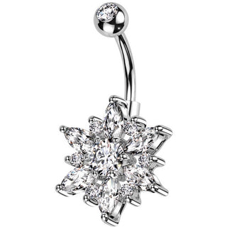 Belly Button Piercing flower marquise cut