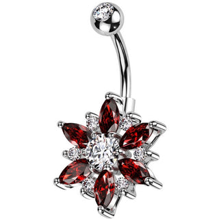 Belly Button Piercing flower marquise cut