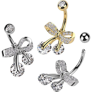 Belly Button Piercing bow zirconia