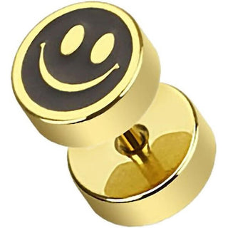 Fake Plug Smiley Gold Internally Threaded
