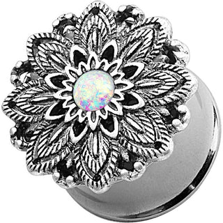 Plug Flower Opal Silver