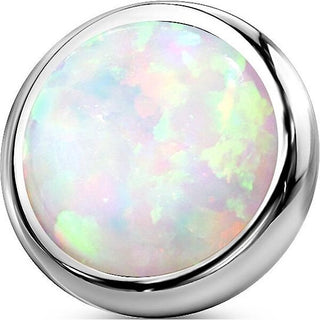 top flat round opal bezel setting Internally Threaded