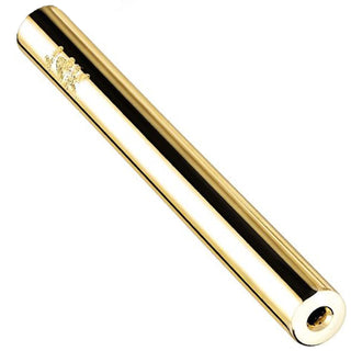 Solid Gold 14 Carat barbell pin Push-In
