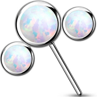 Titanium top 3 opals bezel settting Push-In