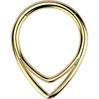 Titanium Ring double chevron Clicker