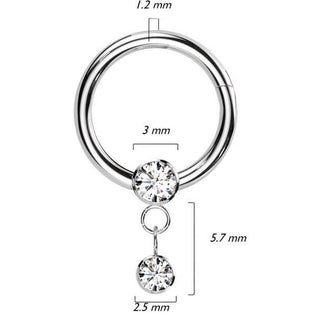Titanium Ring dangle zirconia Clicker