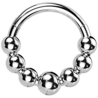 Titanium Ring 7 beaded balls Clicker