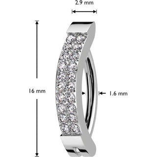 Titanium Ring double line zirconia Clicker