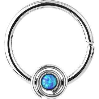 Ring Opal Round Silver Bendable