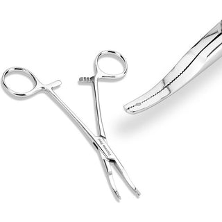Dermal anchor thin tip Kelly forceps 2mm hole Stainless Steel