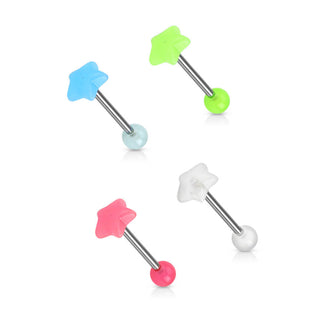 Barbell Star Glow in the Dark, 4  pieces