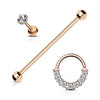 Barbell Set Zirconia Barbell Ring, 3  pieces