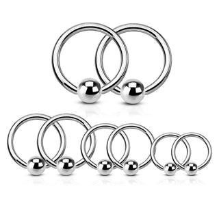 Ring Silver Captive Bead, 4 s pairs