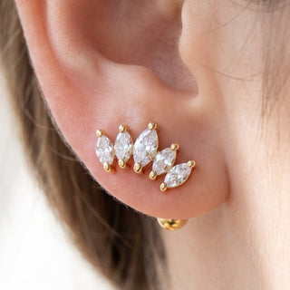 Crown Ear Piercings – selection on linen