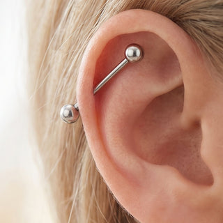 Silver Helix Piercing – selection on linen