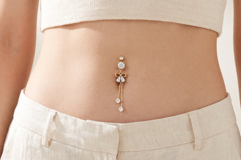 Belly Button Piercings with Chain