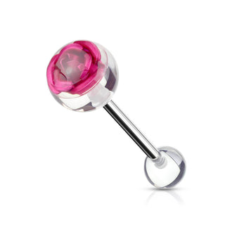 Tongue Barbell Rose Ball