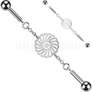 Industrial Barbell centered sunflower connector chain