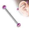 Industrial Barbell Acrylic Metalic coated Ball