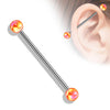 Industrial Barbell Acrylic Metalic coated Ball