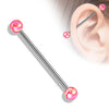 Industrial Barbell Acrylic Metalic coated Ball