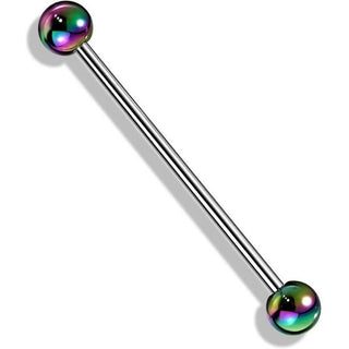 Industrial Barbell Acrylic Metalic coated Ball