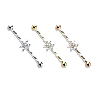 Industrial Barbell Flower Zirconia