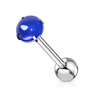 Tongue Barbell Cabochon Stone