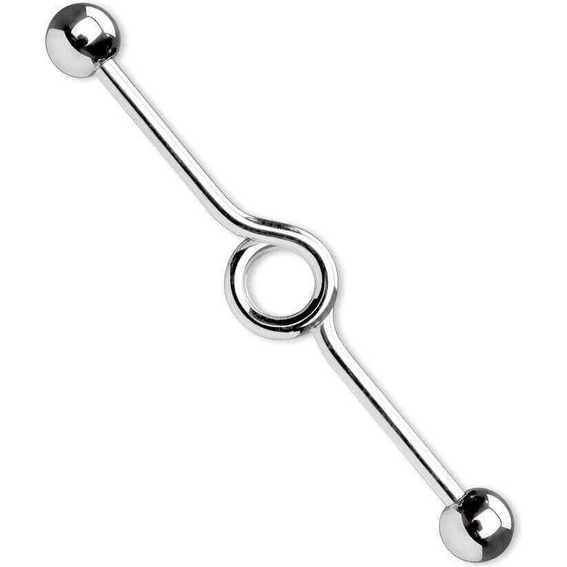 Industrial Barbell Ball Silver Looped