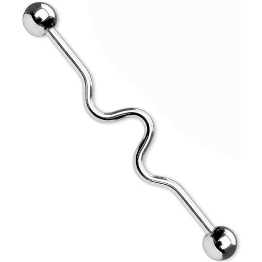 Industrial Barbell Ball Wave Silver
