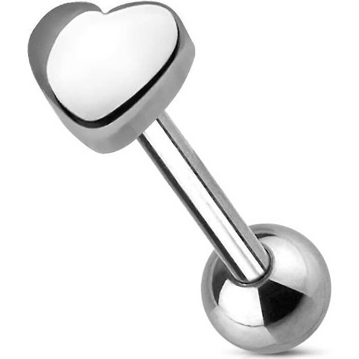 Barbell Heart Silver