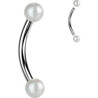 Eyebrow Piercing Acrylic Ball Pearlish Coat