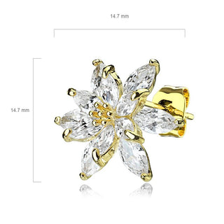 Ear Stud Flower Zirconia