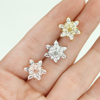 Ear Stud Flower Zirconia