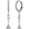 Earring Rectangle and Triangle Cubic Zirconia Dangle 1 Pair
