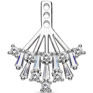 Attachment Princess Cut Zirconia Cluster Silver