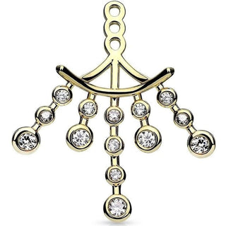 Attachment Cubic Zirconia Chandelier Earring Jacket Cartilage Stud Add on