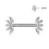 Solid Gold 14 Carat Nipple Piercing 5 Marquise Zirconia Push-In