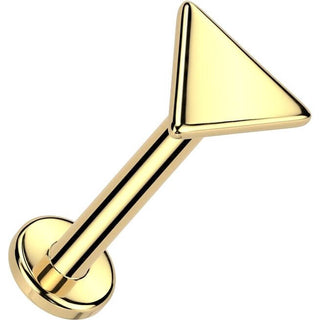 Solid Gold 14 Carat Labret triangle nose piercing Push-In